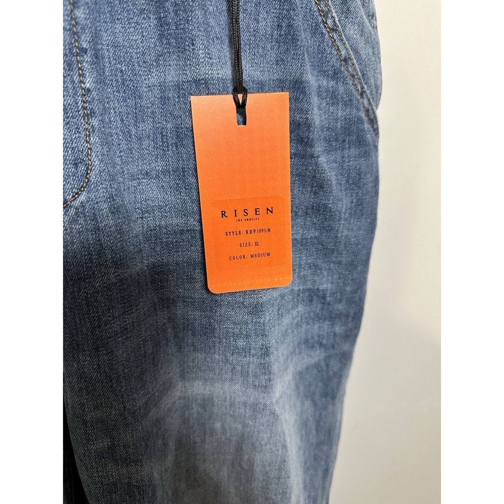Denim Distressed Crop Overalls Jumpsuit - Blue - Picture 5 of 10